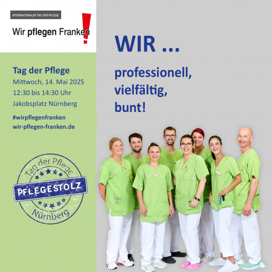 Flyer Aktion zum Tag der Pflegenden am 14. Mai in Nürnberg